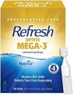 Refresh Optive MEGA-3 Lubricant Eye Drops Preservative-Free Artificial Tears, 0.01 fl oz (0.4 mL), 30 Single-Use Containers