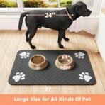 Pet Feeding Mat-Absorbent Pet Placemat for Food and Water Bowl, with Waterproof Rubber Backing, Quick Dry Water Dispenser Mat for Dog and Cat (20"x12", Striped Dark Gray) - Image 8