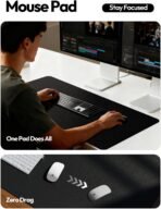 YSAGi Leather Office Desk Pad Protector, Large Mouse Pad, Non-Slip, PU Leather, Laptop Desk Blotter, Waterproof Writing Pad for Office and Home, Black, 23.6" x 13.8" - Image 4