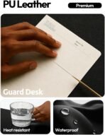 YSAGi Leather Office Desk Pad Protector, Large Mouse Pad, Non-Slip, PU Leather, Laptop Desk Blotter, Waterproof Writing Pad for Office and Home, Black, 23.6" x 13.8" - Image 3