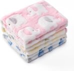 1 Pack 3 Blankets Super Soft Fluffy Premium Fleece Pet Blanket Flannel Paw Printed Throw for Dog Puppy Cat (Small 23x16'', Pink, Yellow, Blue)