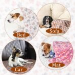1 Pack 3 Blankets Super Soft Fluffy Premium Fleece Pet Blanket Flannel Paw Printed Throw for Dog Puppy Cat (Small 23x16'', Brown, Pink, White) - Image 4